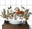 Ceramic tile mural - mosses and mushrooms 