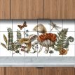 Ceramic tile mural - mosses and mushrooms 