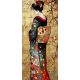 Ceramic tile mural - sakura blossoms and japanese woman