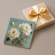 White roses - ceramic tile trivet