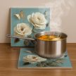 White roses - ceramic tile trivet
