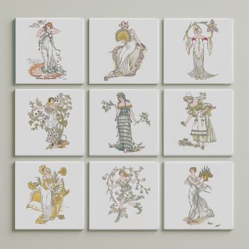 Ceramic tile mural - set of decoration tiles - 12 pcs  Ceramic tile mural - set of decoration tiles - 12 pcs