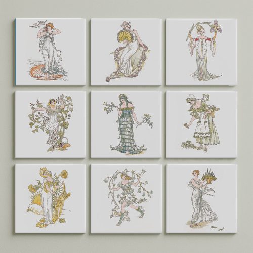 Ceramic tile mural - set of decoration tiles - 12 pcs 