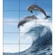 Tile mural - water world - curious dolphins 