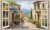 ceramic tile mural view to mediterranean street window scene