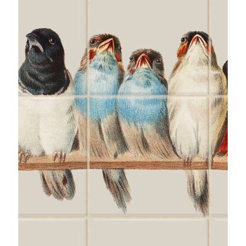 Ceramic tile mural - colorful bird