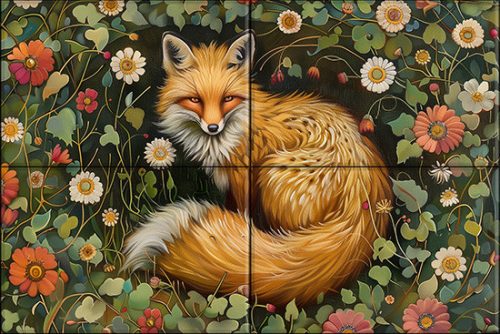 Tile mural - wildlife -fox 