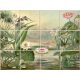 water lilies and exotic plants in tropical scenery – ceramic tile mural