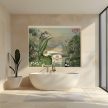 water lilies and exotic plants in tropical scenery – ceramic tile mural