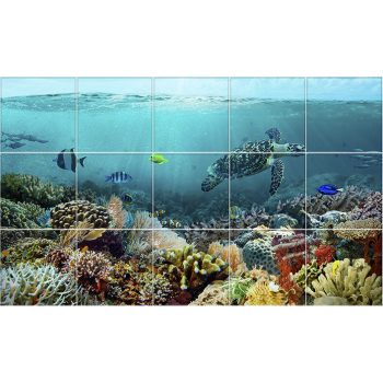 Tile mural - coral reef IV. Tile mural - coral reef IV.