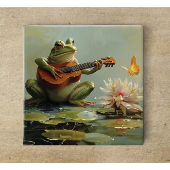 Zenélő béka mintás dekorcsempe