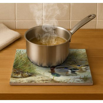 Tile trivet - birds - Kingfisher, woodcock and mallards