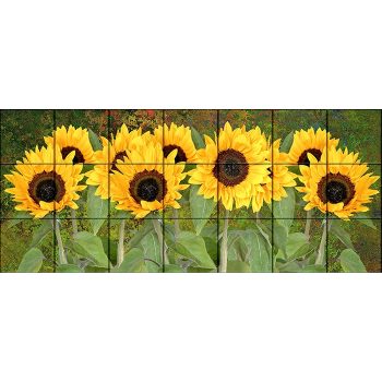 Napraforgók  - mozaik csempe (106x45cm)