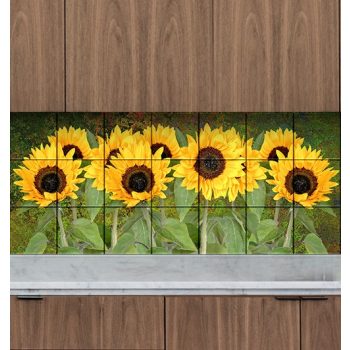 Ceramic tile mural - sunflowers