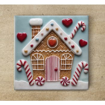 Ceramic tile trivet gingerbread house