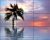 Beach and palm tree in the sunset - tile mural