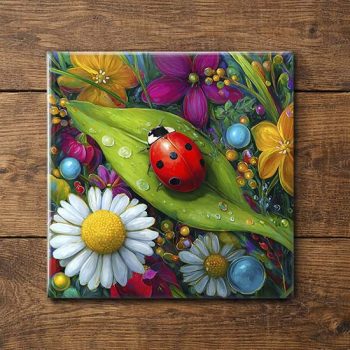 Ladybird ceramic tile