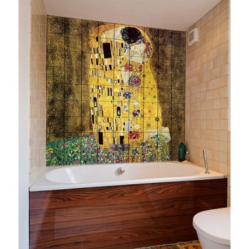 Ceramic tile mural - Klimt: The kiss -