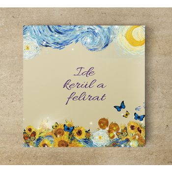 Van Gogh tile trivet with text