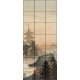 Ceramic tile mural - japanese - pagoda, temple and rainbow