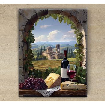 Ceramic tile mural - drink - Wine tasting table 