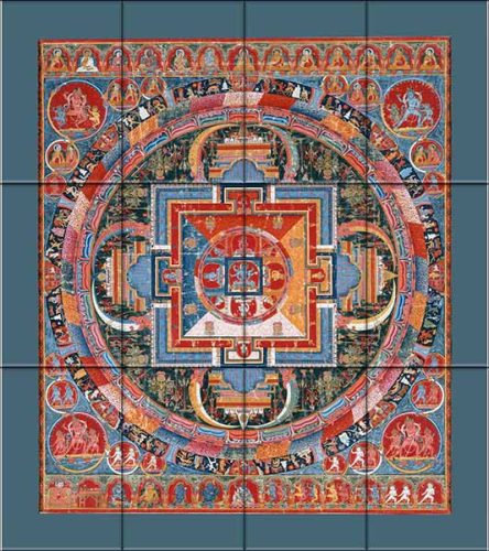 Ceramic tile mural - mandala Mandir B 