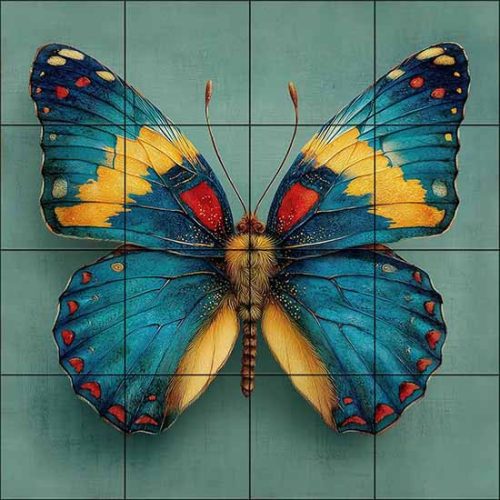 Ceramic tile mural - forget-me-not 