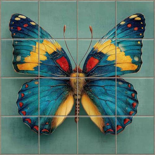 Ceramic tile mural - forget-me-not 