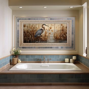Ceramic tile mural - deers in the forest
