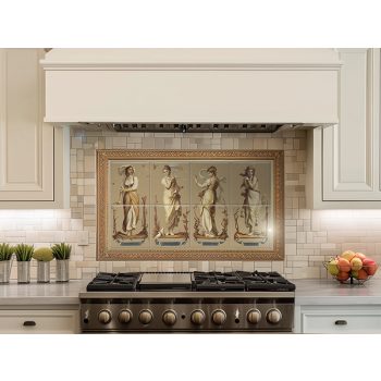 Seasons - Art Nouveau tile mural