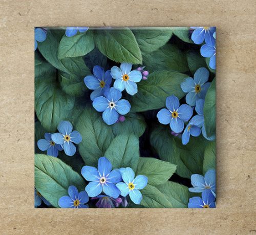 Forget me not - ceramic tile trivet