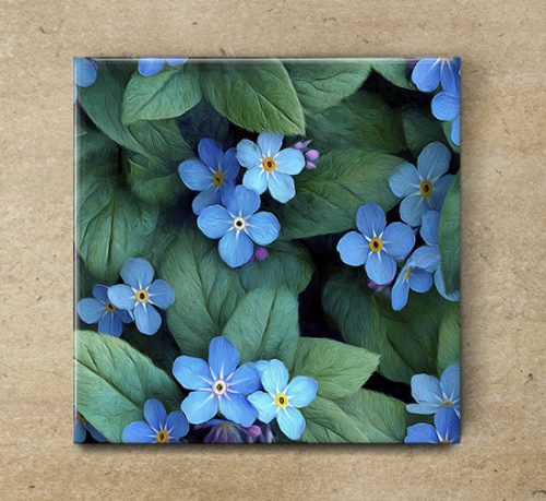 Forget me not - ceramic tile trivet