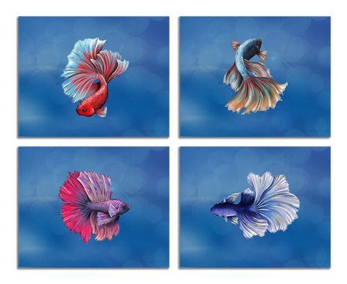 Tile mural - fishes -Siamese fighting fish 