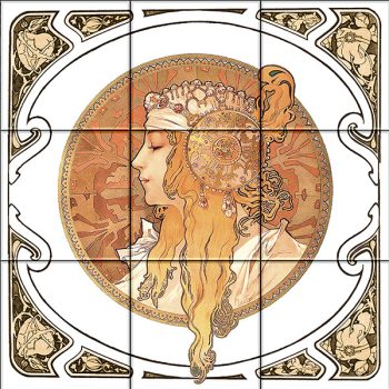 Ceramic tile mural - Mucha  Ceramic tile mural - Mucha