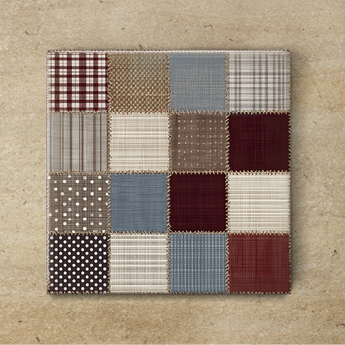 Rustic patchwork pattern - ceramic tile trivet