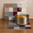 Rustic patchwork pattern - ceramic tile trivet
