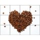 Ceramic tile mural - coffee - coffee beans heart shape 