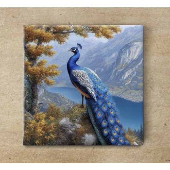 Tile trivet - farm - peacock III. 