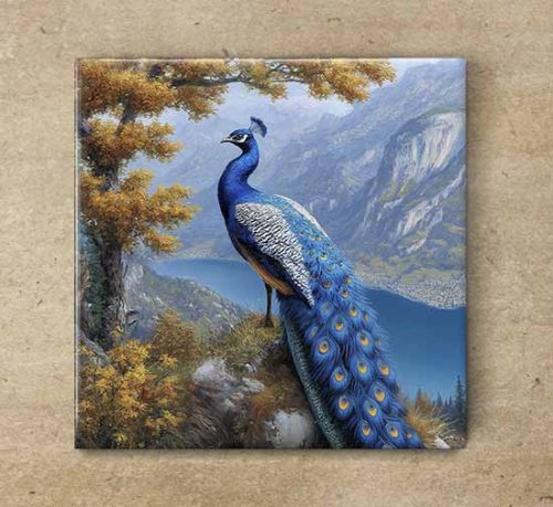 Tile mural - farm - peacock III. 