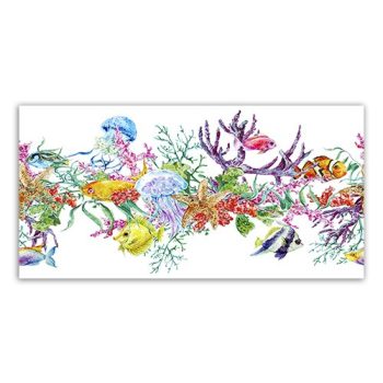 Coral patterned border tile