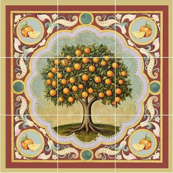 Narancsfa mintás fali csempe