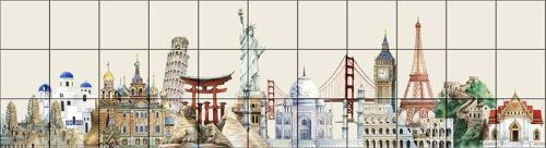 Ceramic tile mural - landmarks