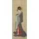 Japanese geisha woman in kimono with a letter – ukiyo-e style tile mural