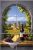 ceramic tile mural with tuscan still life window landscape