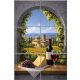 ceramic tile mural with tuscan still life window landscape