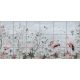 Flamingos and tropical birds among pastel plants – elegant tile mural