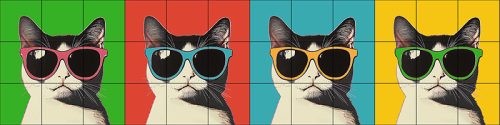 Ceramic tile mural - pop art -woman face 