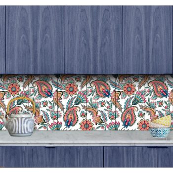 Ceramic tile mural - palm leaves