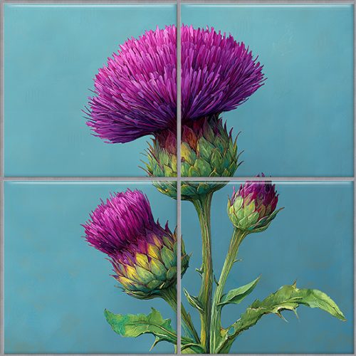 Thistle tile muralterfly ceramic tile mural for vintage interiors