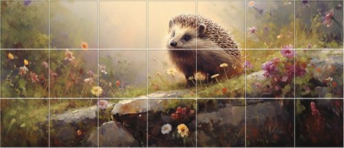 Tile mural - wildlife -hedgehog II. 